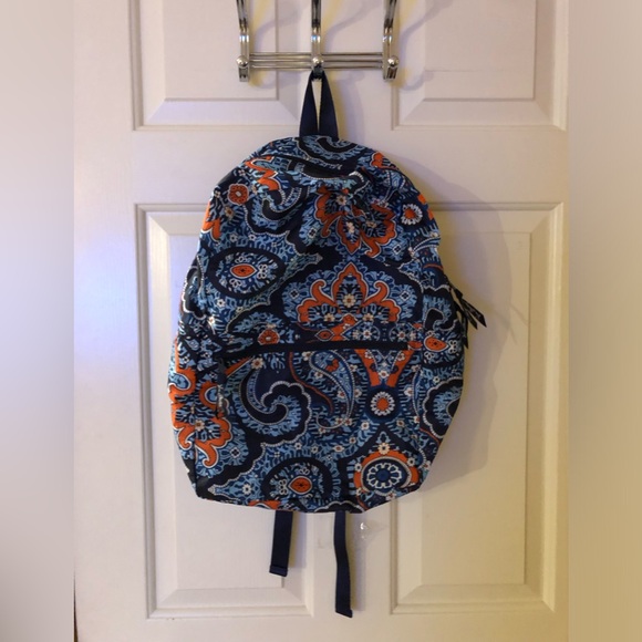 Vera Bradley Handbags - Vera Bradley Blue and Orange Paisley Backpack